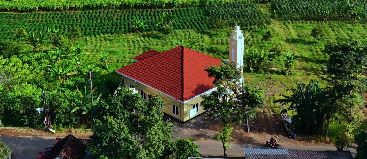 Foto Masjid Muhammad Al Qosim diambil dari udara